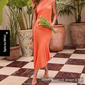 Vici Vibrant Orange One-Shoulder Dress